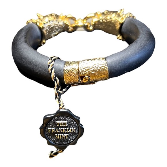 22 Karat Gold Plated Duchess Of Windsor Panther Bracelet Ruby The Franklin Mint - Picture 5 of 10